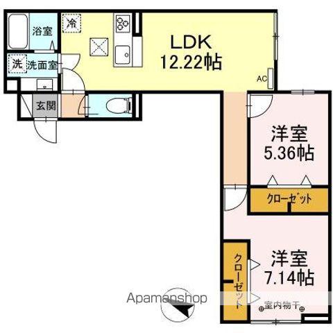 アヴァンス千住緑町(2LDK/1階)の間取り写真