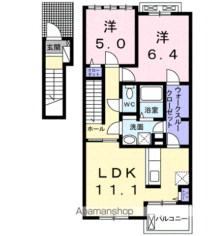 MAISON DYLUS Ⅱ(2LDK/2階)の間取り写真
