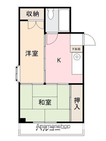 福田ビル(2DK/5階)の間取り写真
