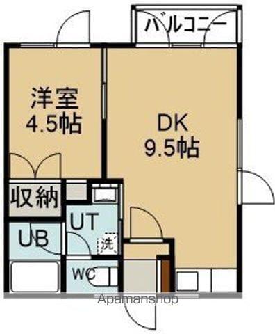 ヴィレッジ・ヒル(1DK/1階)の間取り写真