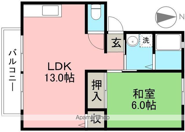 サンヴィレッジ介良 A棟(1LDK/1階)の間取り写真