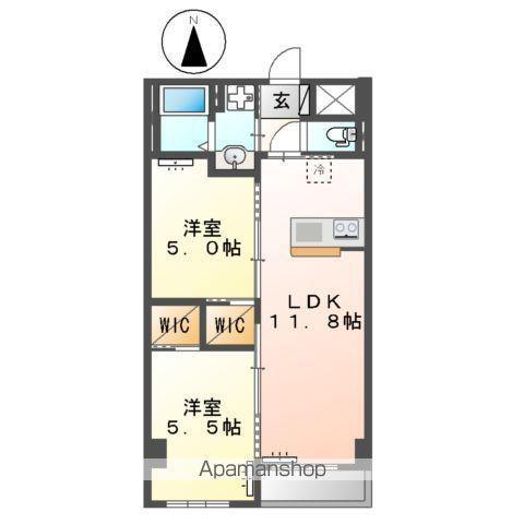 キーファ(2LDK/6階)の間取り写真