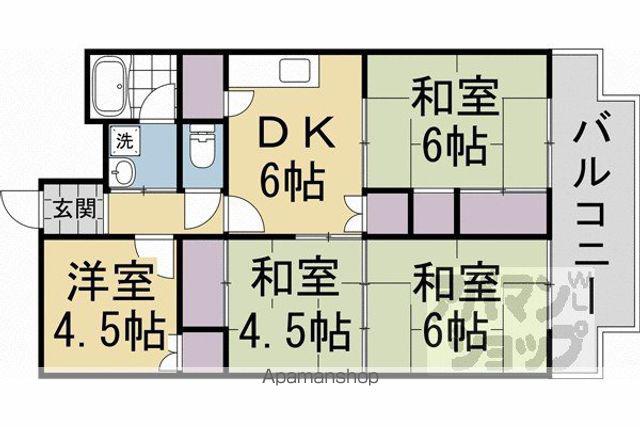 向島ニュータウン三街区D棟(4DK/2階)の間取り写真