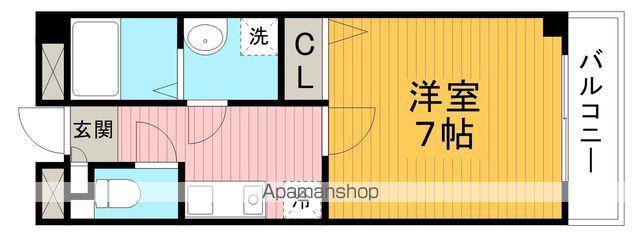 阪急電鉄宝塚線 豊中駅 徒歩6分 4階建 築24年(1K/3階)の間取り写真
