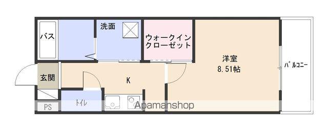 アミティエ彦根Ⅱ(1K/1階)の間取り写真