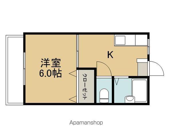 シェブー喜田村(1K/1階)の間取り写真