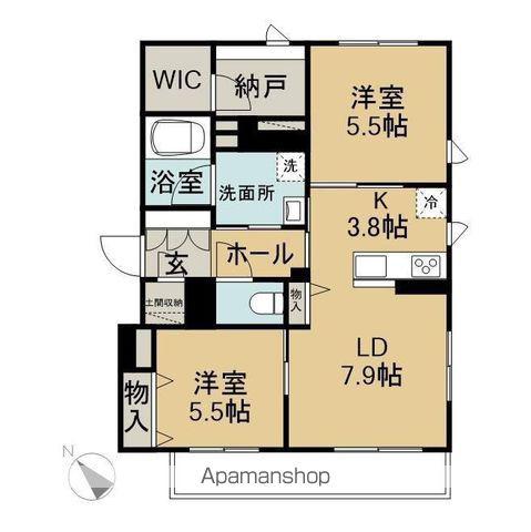 センティエロ(2LDK/1階)の間取り写真