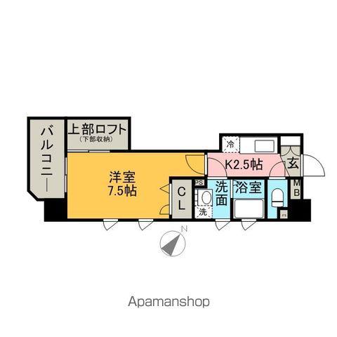 アクタス天神アネックスⅡ(1K/5階)の間取り写真
