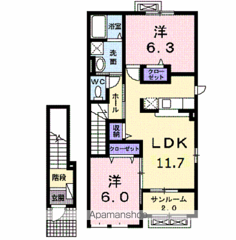 ファイン・フォレスト・ネオ(2LDK/2階)の間取り写真