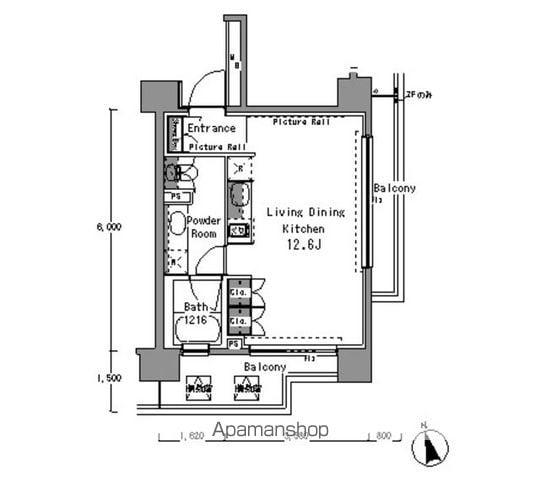 パークアクシス渋谷桜丘ウエスト(ワンルーム/3階)の間取り写真