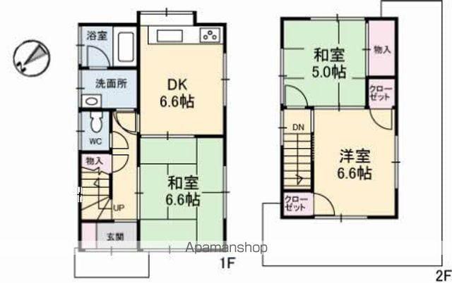 本四備讃線 丸亀駅 徒歩16分 2階建 築39年(3DK)の間取り写真