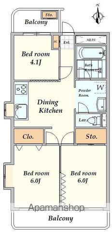 代々木エースマンション 4階階 間取り