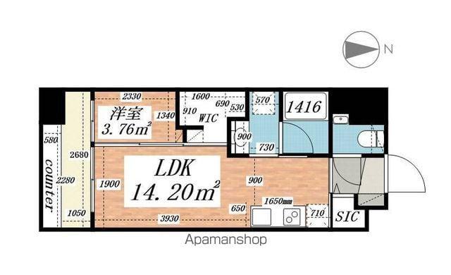 パークルール大手町(1LDK/2階)の間取り写真