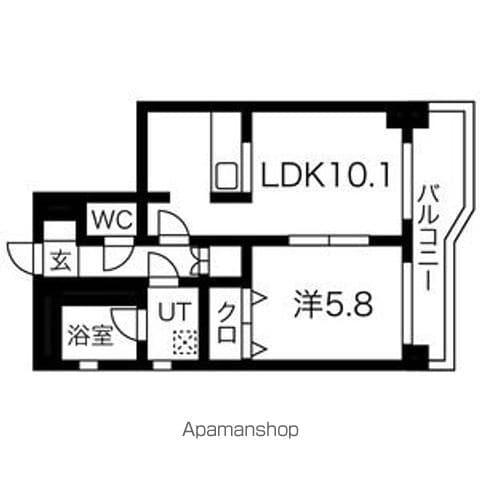 アマービレ中島(1LDK/6階)の間取り写真