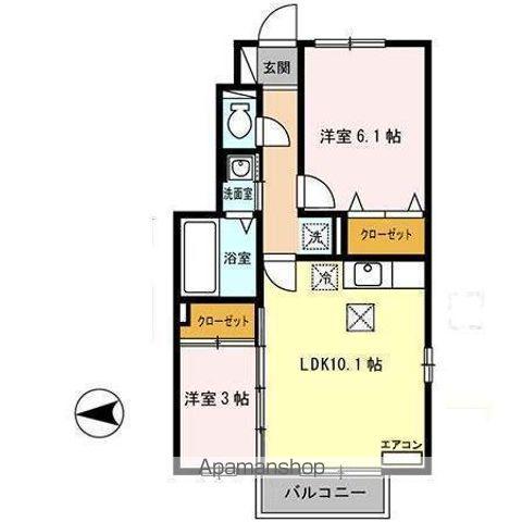 ディア木ノ下(2LDK/1階)の間取り写真