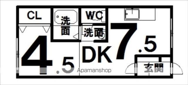 コスモハイツB棟(1DK/2階)の間取り写真