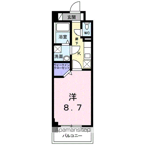 アコール アネックス(1K/7階)の間取り写真