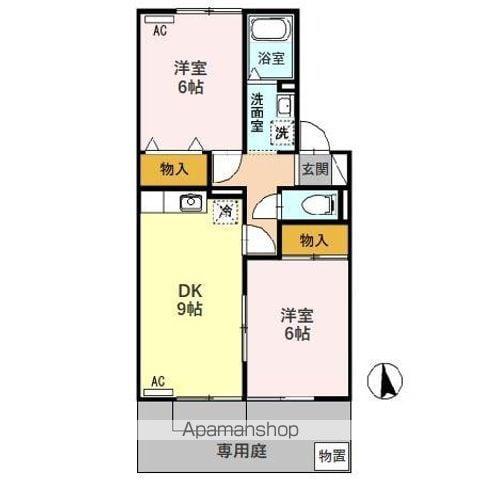 フォレスタ松永A(2DK/1階)の間取り写真