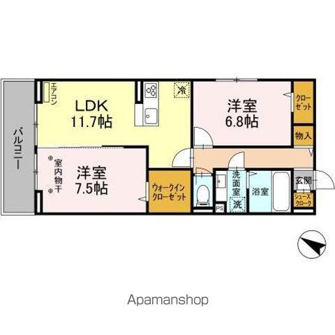 PERA(2LDK/2階)の間取り写真