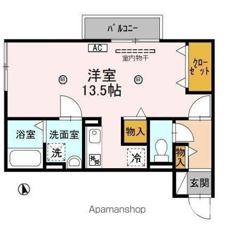 リビングタウン文京 D(ワンルーム/1階)の間取り写真
