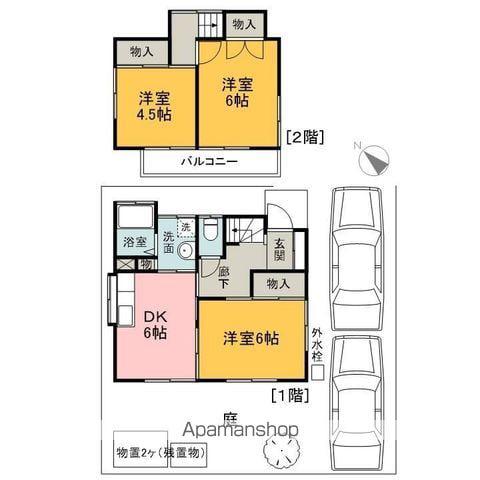 西武池袋・豊島線 仏子駅 徒歩19分 2階建 築49年(3DK)の間取り写真