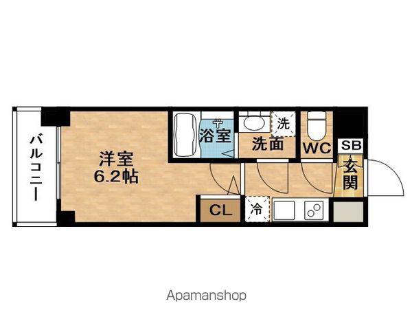 ESLEADRESIDENCETHEGRAND大阪福島CLASS(1K/3階)の間取り写真