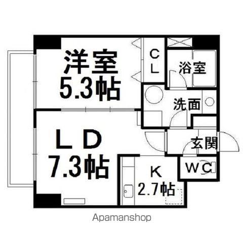 アイランドパレス2(1LDK/2階)の間取り写真