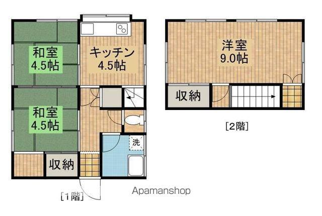 宮崎空港線 田吉駅 徒歩8分 2階建 築49年(3K)の間取り写真