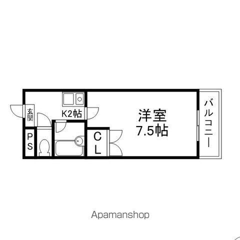 マリーブ1820(1K/3階)の間取り写真