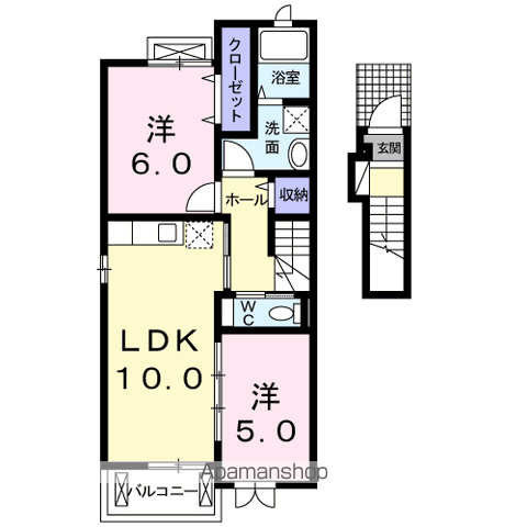 アルピエル(2LDK/2階)の間取り写真