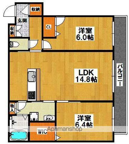 ALBERGO三国ヶ丘(2LDK/3階)の間取り写真