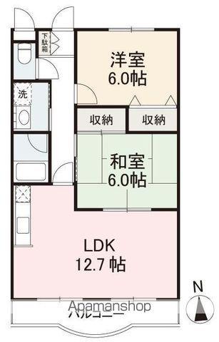 ブリリアント黒川(2LDK/2階)の間取り写真