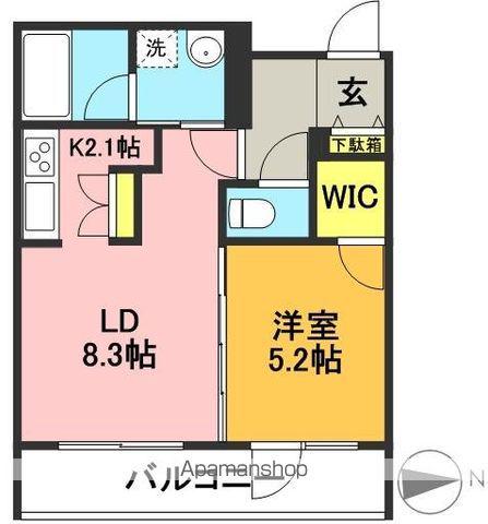 ラグゼガーデン松原(1LDK/3階)の間取り写真