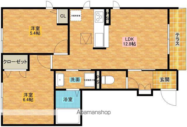 ル・サンティエB棟(2LDK/1階)の間取り写真