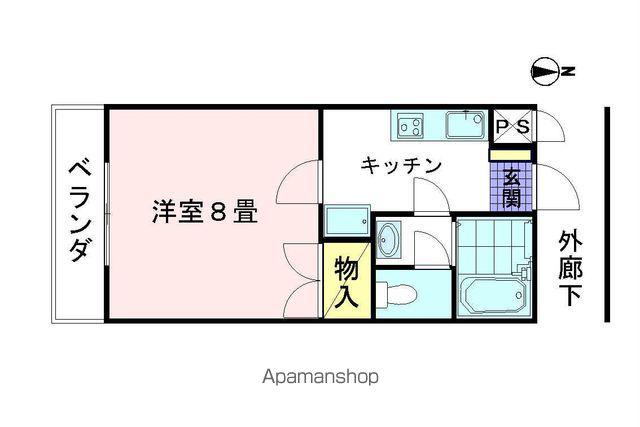 ジョイフルハイツ(1K/2階)の間取り写真