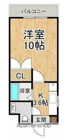 ハーバルフラット(1K/4階)の間取り写真