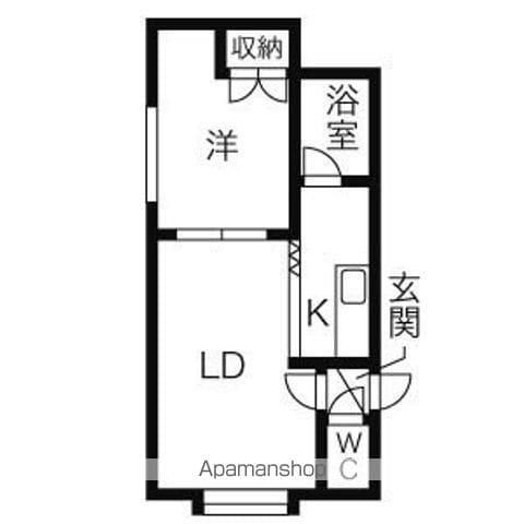 ベルメゾン平和(1DK/2階)の間取り写真
