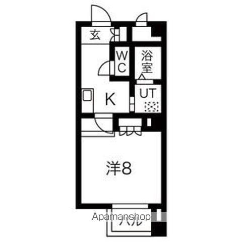 リエス上ノ宮(1K/2階)の間取り写真