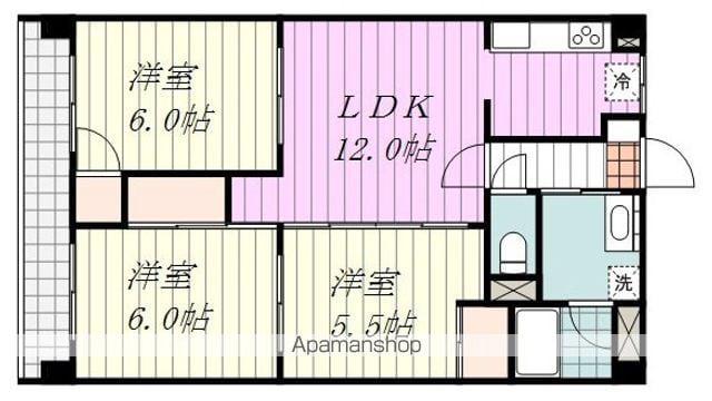 アイヒルズ松山(3LDK/5階)の間取り写真