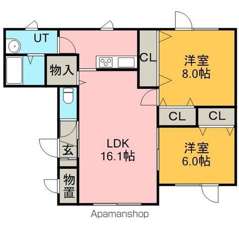 ピトレスクⅣ(2LDK/2階)の間取り写真