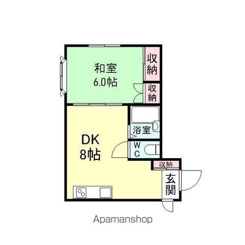 セントポーリアみのべ(1DK/1階)の間取り写真
