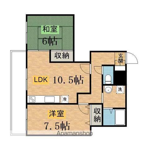 シルクトゥリーA棟(2LDK/1階)の間取り写真