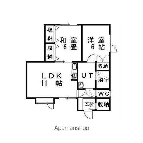 コーポはまなす(2LDK/1階)の間取り写真