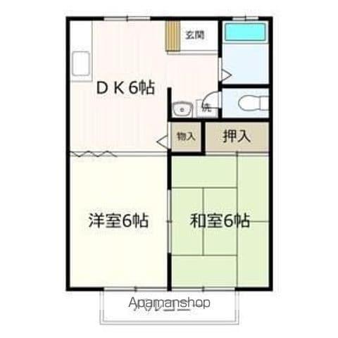 サンシティくぜB(2DK/2階)の間取り写真