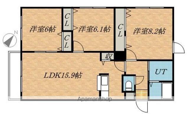 サンモール(3LDK/4階)の間取り写真