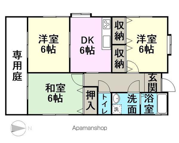 熊本県熊本市南区 1階建 築21年(3DK)の間取り写真