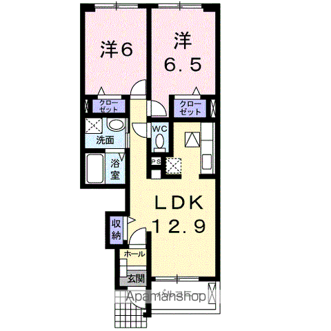 フィレガロ(2LDK/1階)の間取り写真