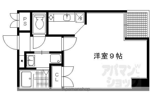 ドルス北山(1K/2階)の間取り写真