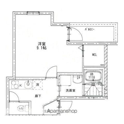ハピネス高師浜(1K/3階)の間取り写真