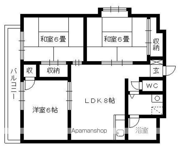 イーストハイツ高崎(3DK/3階)の間取り写真